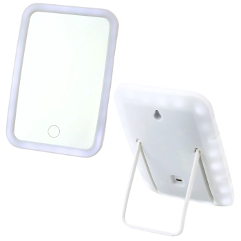 Lusterko Kosmetyczne Podświetlane LED Do Makijażu Bezprzewodowe Białe