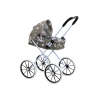 Wózek Dla Lalek Duże Koła Składany Gwiazdki Chmurki Szary 60cm