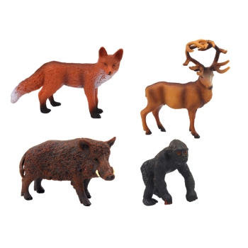 Zestaw Figurek Zwierzęta Leśne Jeleń Dzik Lisek Goryl