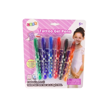 Długopisy Żelowe Do Robienia Tatuaży 6 sztuk Brokatowych Długopisów Szablony