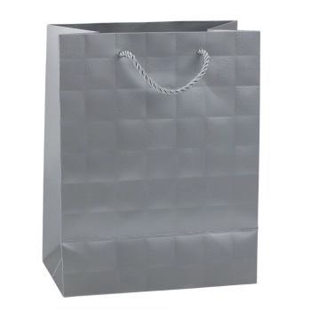 Torba Prezentowa Elegancka Tłoczone Kwadraty 23 x 18 x 10,5 cm