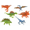 Zestaw Pojazdów Helikopter Dinozaury 6 Sztuk Kolorowe
