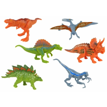 Zestaw Pojazdów Helikopter Dinozaury 6 Sztuk Kolorowe