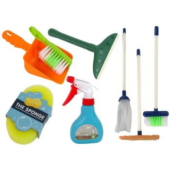 Zestaw do Sprzątania Cleaning Set 11 Elementów AGD Mop Miotła Wiadro