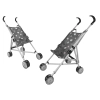 Wózek Dla Lalek Spacerówka Szary w Gwiazdki