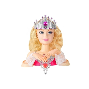 Głowa Lalki do Stylizacji z Koroną + Akcesoria