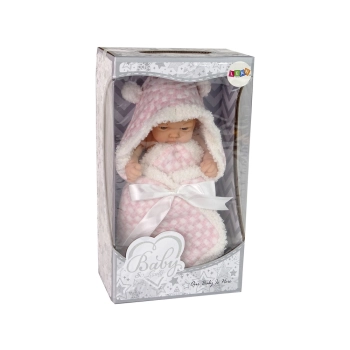 Lalka Słodki Bobas Becik Różowy Kokardka