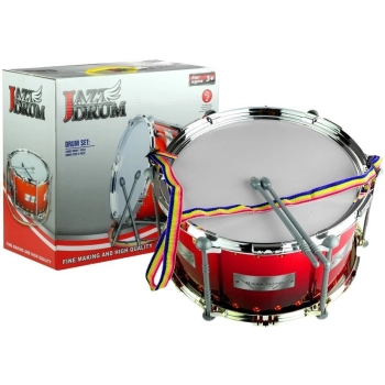 Bębenek Bęben Dla Dzieci Pałeczki Czerwony Na Szelkach