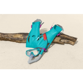 Zestaw Do Nurkowania Maska, Rurka, Płetwy Niebieski Bestway 25020