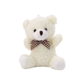 Pluszowy Biały Mały Miś Przytulanka Maskotka Breloczek 10cm