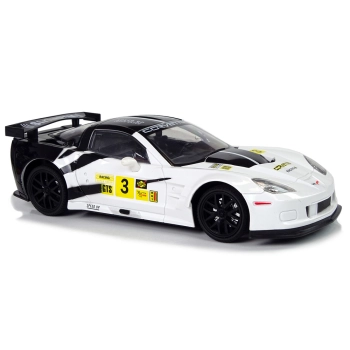 Auto Sportowe Wyścigowe R/C 1:18 Corvette C6.R Biały 2.4 G Światła