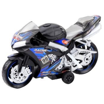 Motor Wyścigowy Ścigacz Napęd Światła Dźwięki Czarno-Niebieski