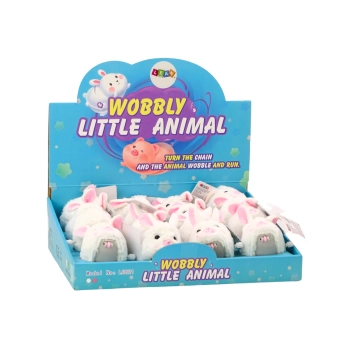 Nakręcany Zajączek Jeżdżący Zabawka Ozdoba Biały