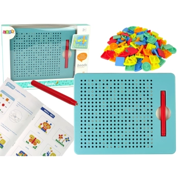 Tablica Magnetyczna z Kulkami Tablet Magnetyczny Pinezki Klocki Zielona