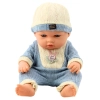 Lalka Bobas W Dzianinowym Niebieskim Ubranku Czapeczka