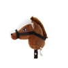 Pluszowa Głowa Konia Na Kiju Hobby Horse Koń Krótkowłosy Ciemnobrązowy Dźwięki