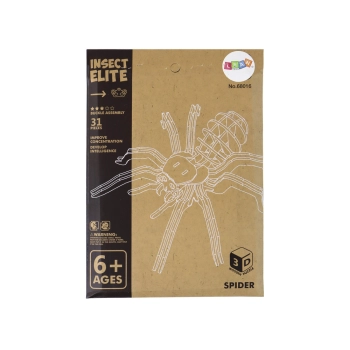 Drewniane Puzzle Przestrzenne 3D Pająk Składanka Edukacyjna 31 Elementów