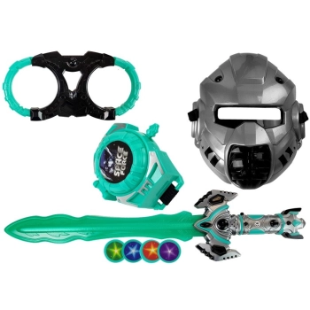 Zestaw Zabawek Kosmicznych Miecz Świetlny Maska Kajdanki
