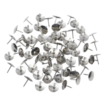 Zestaw Pinezki Z Płaską Główką Biurowe Szkolne Srebrne 40szt.