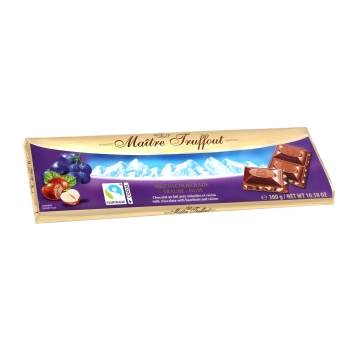 MaitreTruffout Czekolada Mleczna Rodzynki-Orzechy Laskowe 300 g