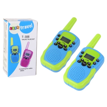 Walkie Talkie Krótkofalówki Zielono - Niebieski Zasięg 3km Dla Dzieci