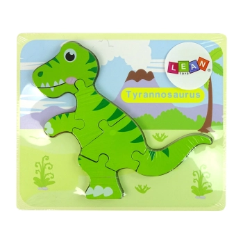 Drewniane Puzzle Dinozaur Isanosaurus Tyranosaurus Zielony