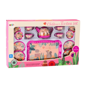 Zestaw Do Kawy Herbaty Filiżanki Czajnik Taca Różowy Kawiarnia 15ele.