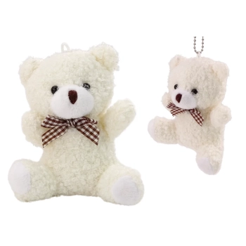Pluszowy Biały Mały Miś Przytulanka Maskotka Breloczek 10cm