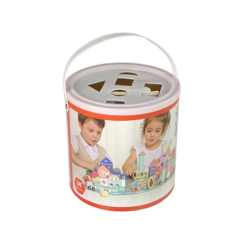 Zestaw Drewnianych Klocków Miasto Litery Puzzle 115 Sztuk