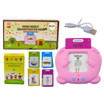 Tablet Do Kart Edukacyjnych Nauka Języka Polski Angielski 224 Słowa Różowy