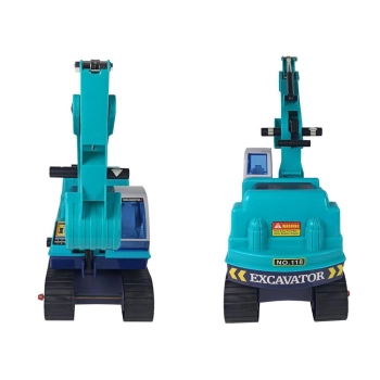 Duża Koparka Jeździk Koparka Budowa Kask Zielona