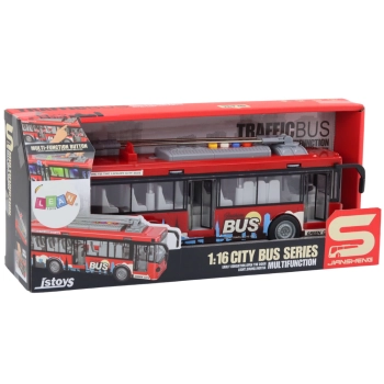 Trolejbus Autobus 1:16 Światła Dźwięki Napęd Czerwony
