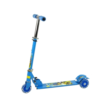 Hulajnoga Trójkołowa Niebieska Świecące Koła LED Dla Chłopca