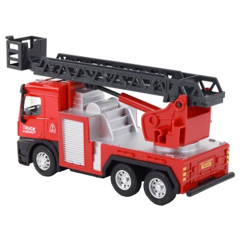 Wóz Strażacki Czerwony Z Wysuwana Drabiną Wysięgnik