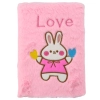 Pluszowy Notatnik w Linie Z Króliczkiem Napis Love Różowy
