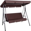 Huśtawka Trzyosobowa Ogrodowa Bujana Materac Brązowa