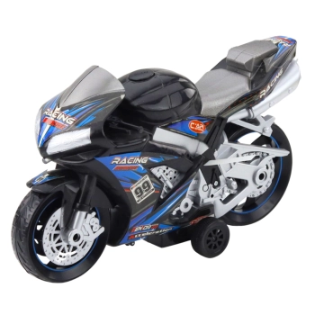 Motor Wyścigowy Ścigacz Napęd Światła Dźwięki Czarno-Niebieski