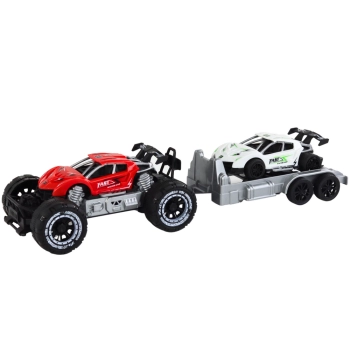 Auto Terenowe Czerwone Laweta Pojazd Sportowy Zestaw