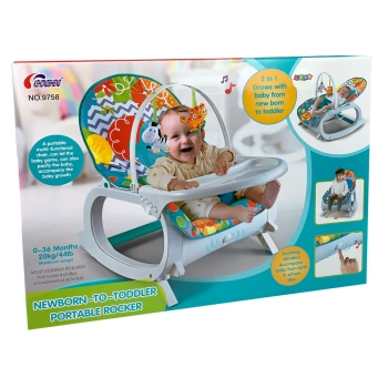 Kołyska Bujaczek Fotelik Krzesełko do Karmienia 2w1 Wibracja Muzyka