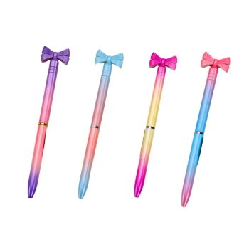 Długopis Z Kokardką Kolorowy Niebieski Wkład 0.7mm Mix