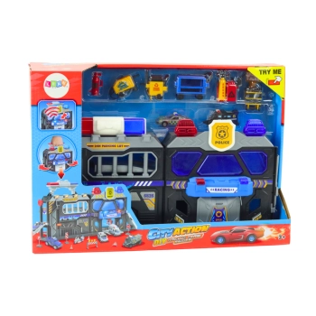 Zestaw Rozkładany Tor Garaż W Walizce Policja Światła I Dźwięki