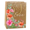 Torba Prezentowa Napis Love Kwiaty 23 x 18 x 10,5 cm