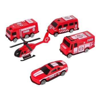 Zestaw Autek Resoraki Pojazdy Straż Pożarna Ambulans 10 el.