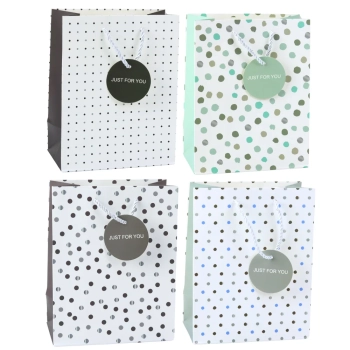 Torba Prezentowa Z Kropkami Napis Just For You 23 x 18 x 10,5 cm