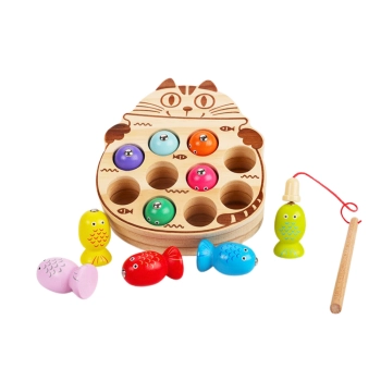 Drewniana Gra Zręcznościowa Łowienie Rybek 2 Wędki