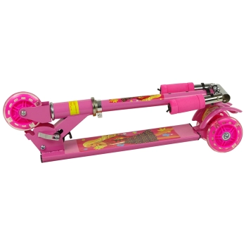 Hulajnoga Trójkołowa Różowa Świecące Koła LED Dla Dziewczynki