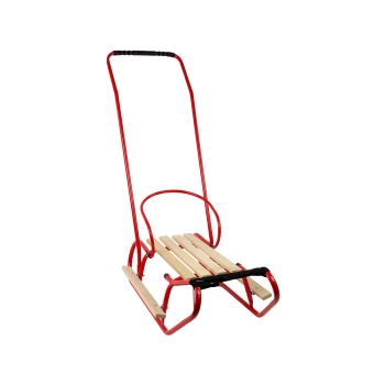 Sanki Metalowe z Pchaczem Oparciem Pasek Czerwone