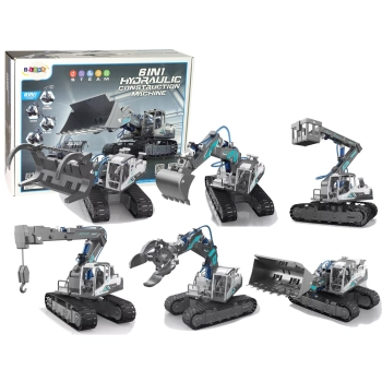 Zestaw 6w1 Maszyny Koparka Gąsiennicowa Hydrauliczna Konstrukcja DIY