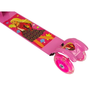 Hulajnoga Trójkołowa Różowa Świecące Koła LED Dla Dziewczynki