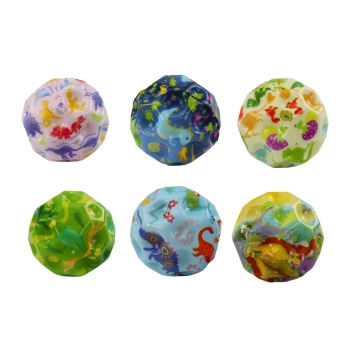 Piłeczka Świecąca Do Odbijania Ugniatania z Wypustkami Dinozaury 7cm